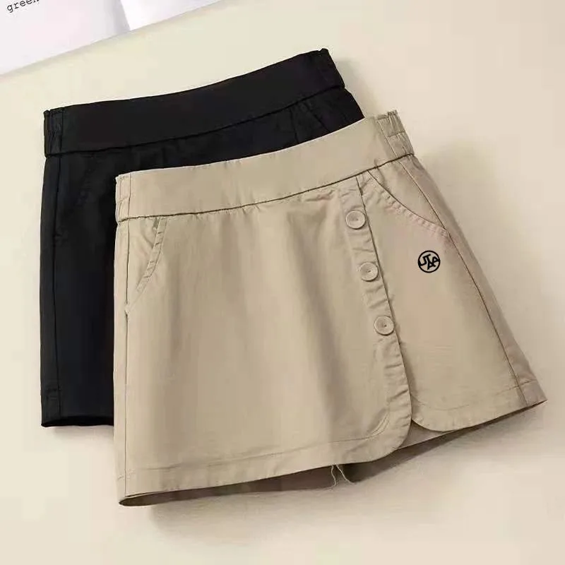 

Women's Golf Wear Skirt Shorts Summer Ladies Golf A-line Skirt Pocket Wide-leg Pant Safety Pants Mini Skirt Tennis Golf Shorts