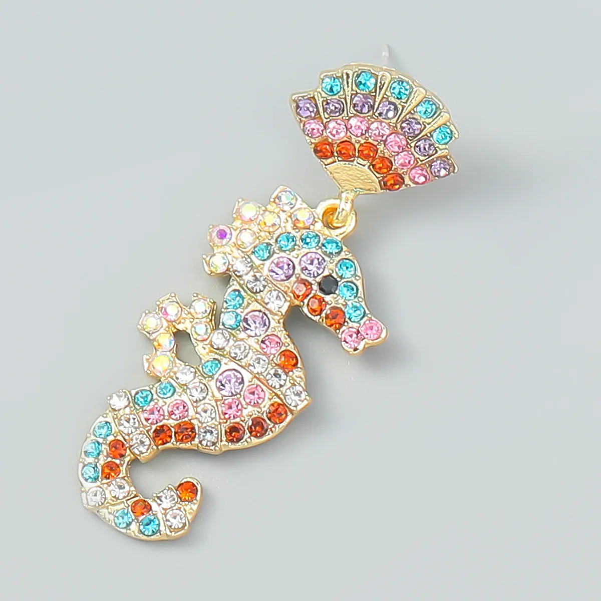 2023 Fashion New Luxury Shiny Crystal Full Rhinestone Seahorse Earrings for Women High-quality Banquet Party Jewelry Accessories