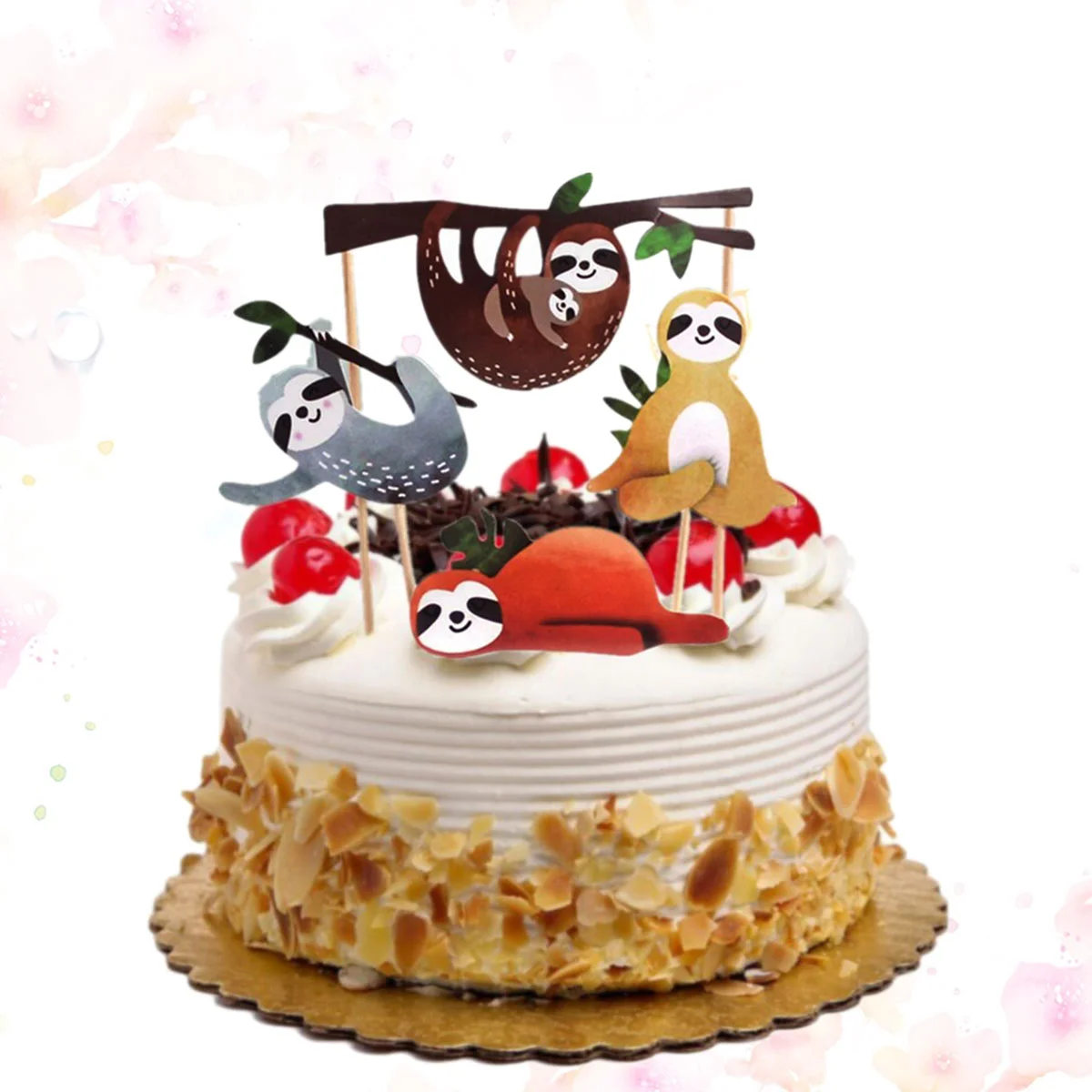 

4pcs Sloth Cake Topper Set Creative Decor Cake Insert for Birthday Party Festival