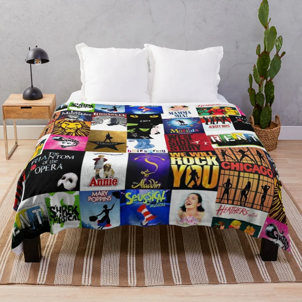 

Musicals Collage III Throw Blanket blankets for sofa synthetic skin blanket big thick furry couple blanket