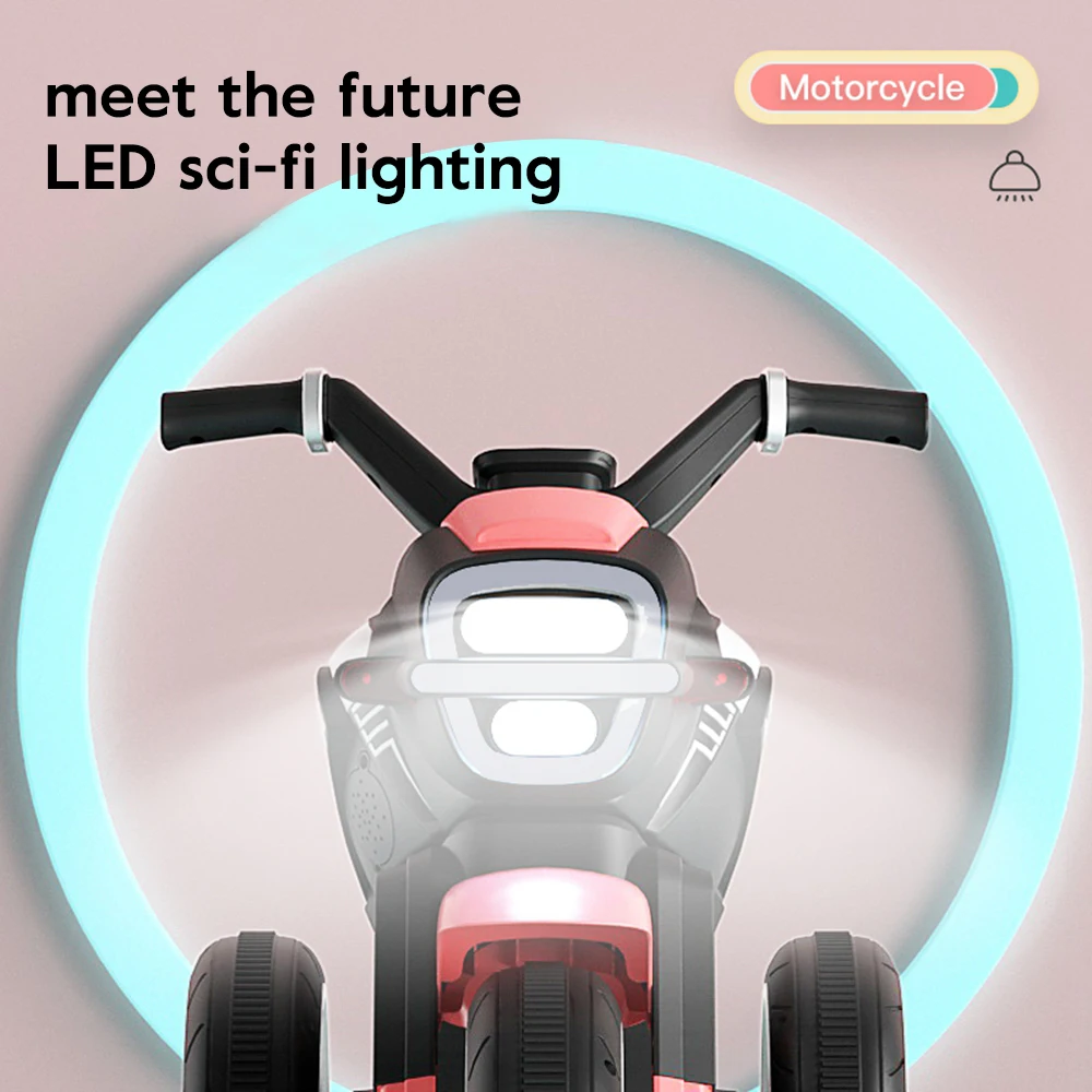 Детский Электрический трехколесный мотоцикл 2-7 лет мальчик и девочка могут