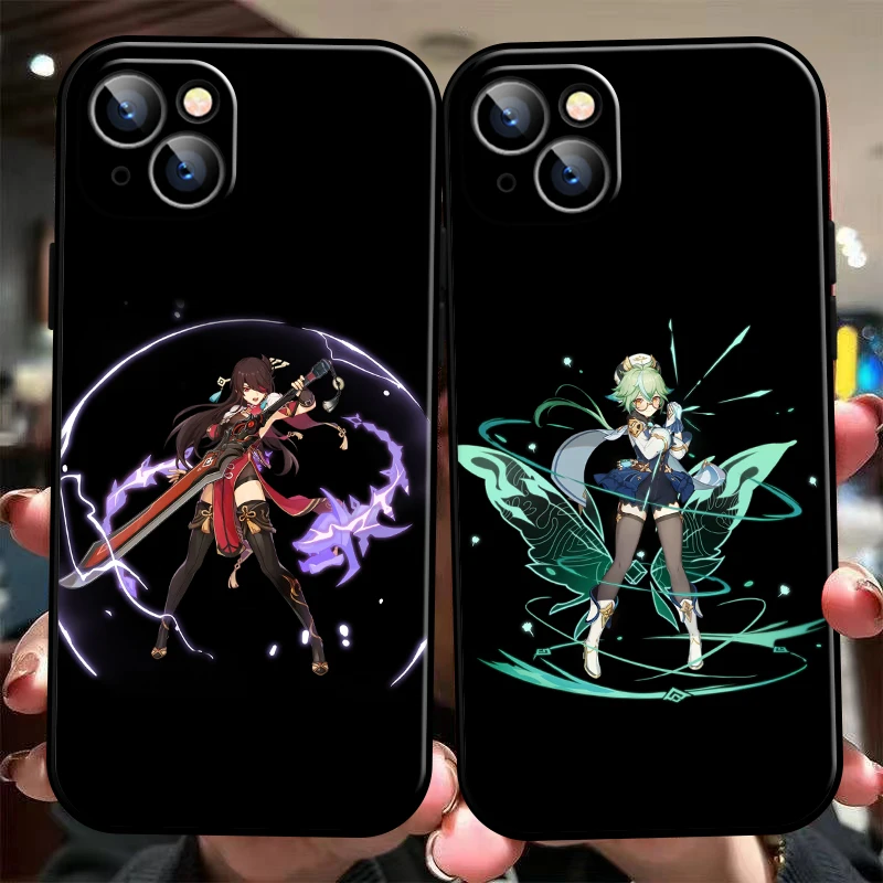 

Genshin Impact Project Game Phone Case For iPhone 11 13 12 Pro Max 12 13 Mini X XS XR MAX 5 6 7 8 Plus Liquid Silicon Back