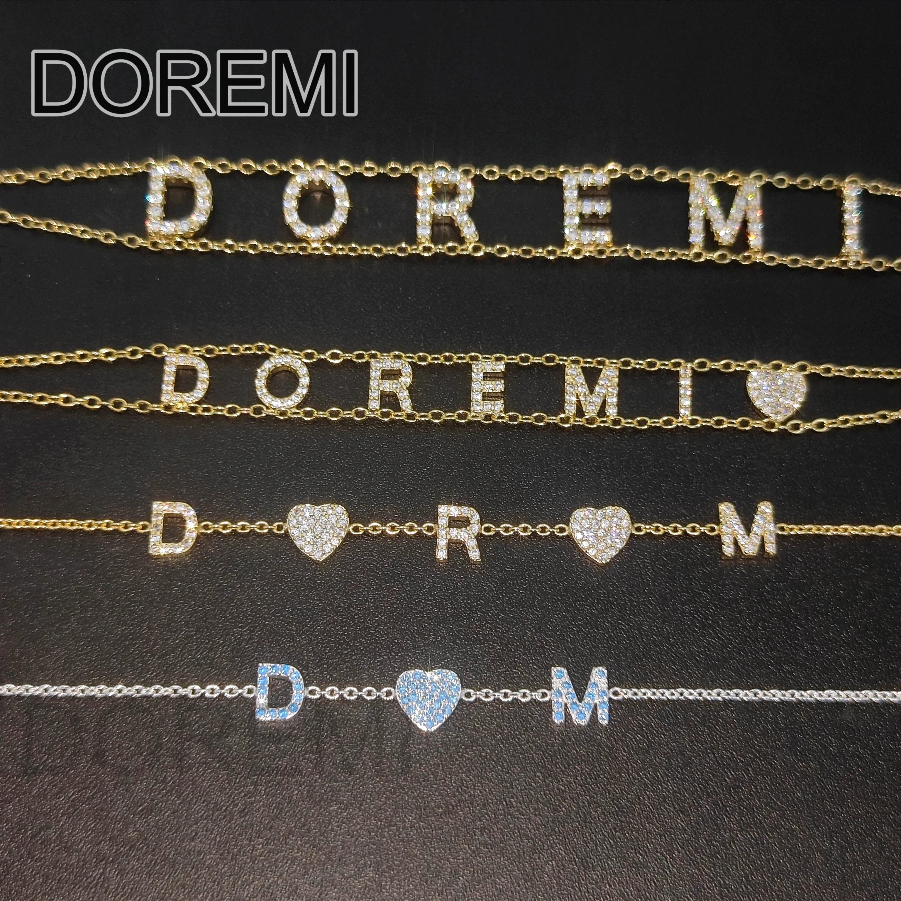 DOREMI 9 мм Двойные Браслеты Layor с фианитами Двойная Цепочка именем на заказ