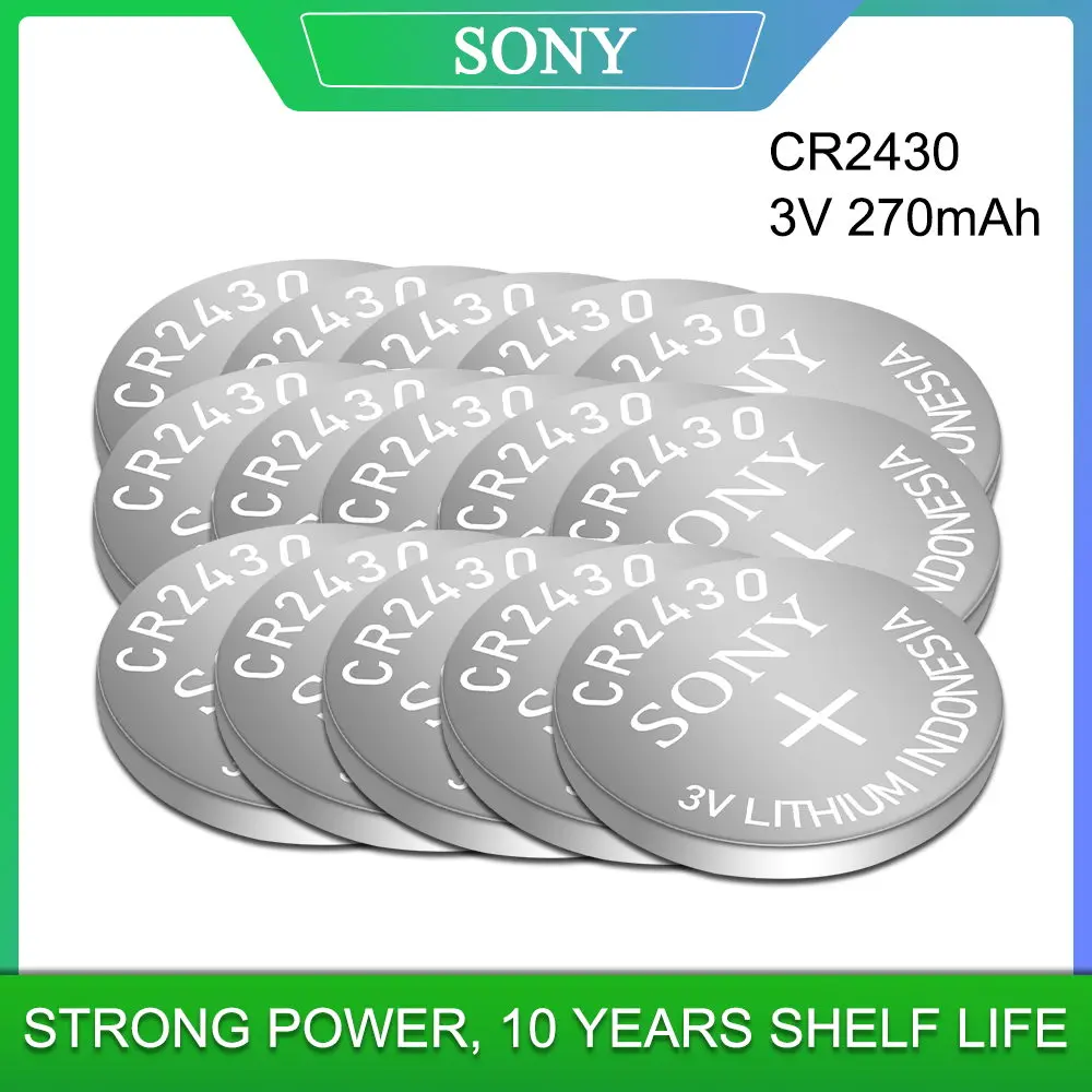 

Original Sony CR2430 CR 2430 Button Coin Batteries DL2430 BR2430 KL2430 3V Lithium Battery for Watch Toy Hearing Aids