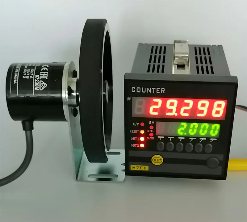 Double Row 6-digit Meter Meter Counter Length Meter Plus and Minus Reversible Length Measuring Controller Roller Type H7JM2