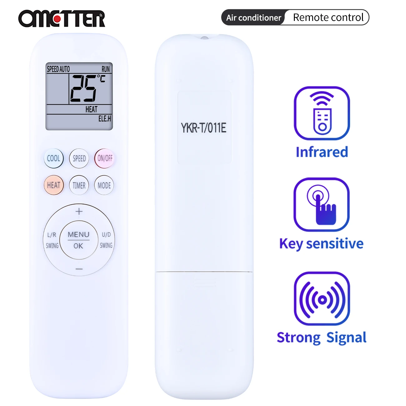 

New YKR-T/011E Remote Control Replacement For AUX Air Conditioner White
