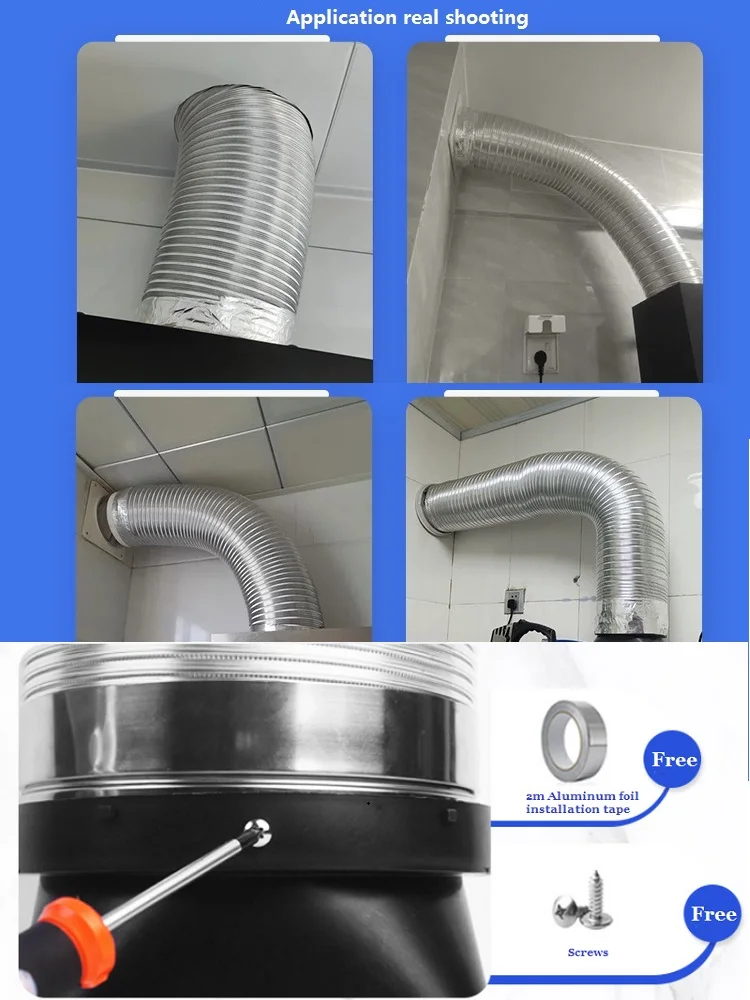 Φ90-180 мм дымовая трубка из чистого алюминия полугибкий вентиляционный канал с