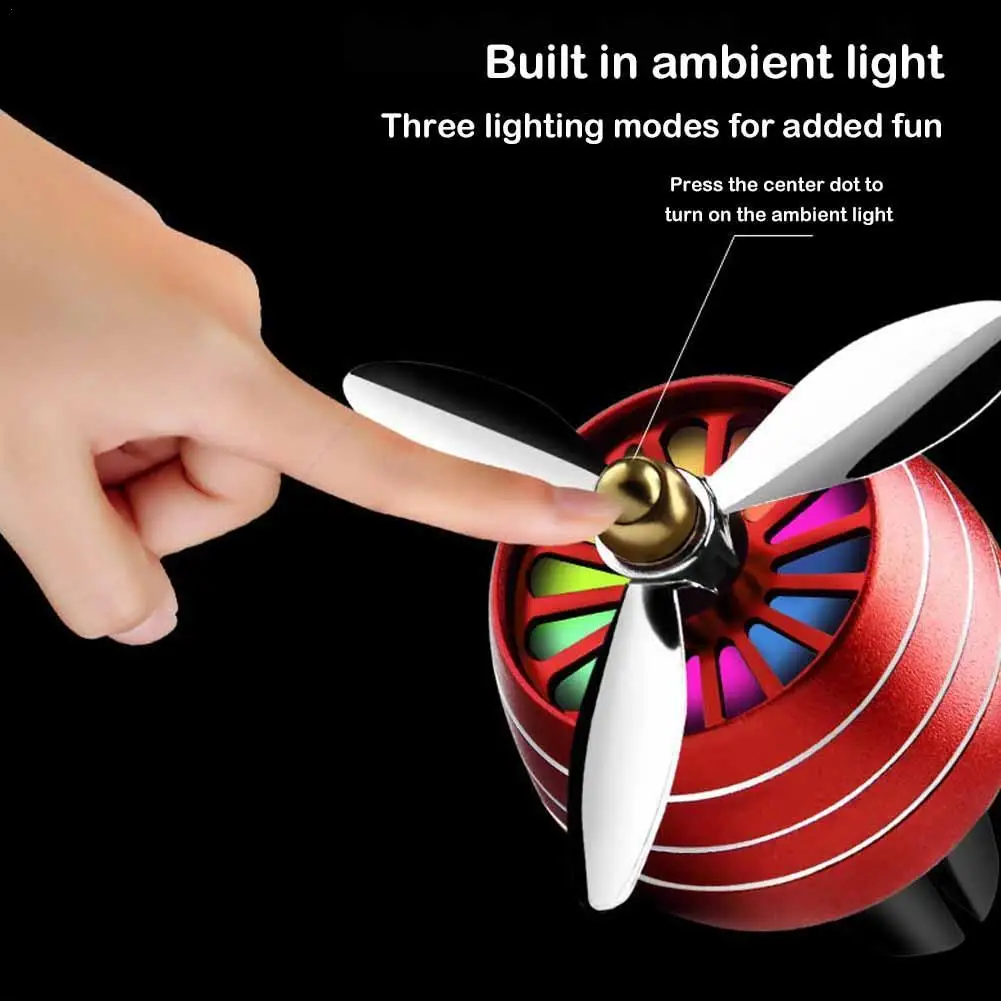 

Mini Car Aromatherapy LED Air Conditioning Alloy Car Fragrance Diffuser Purifies Odor Car Interior Fragrance