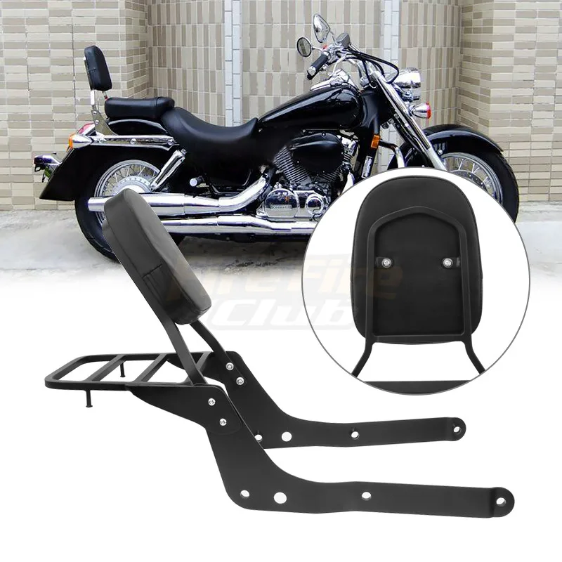 

Black Motorcycle Backrest Sissy Bar Luggage Rack for Honda Shadow VT400-750 2004-2013