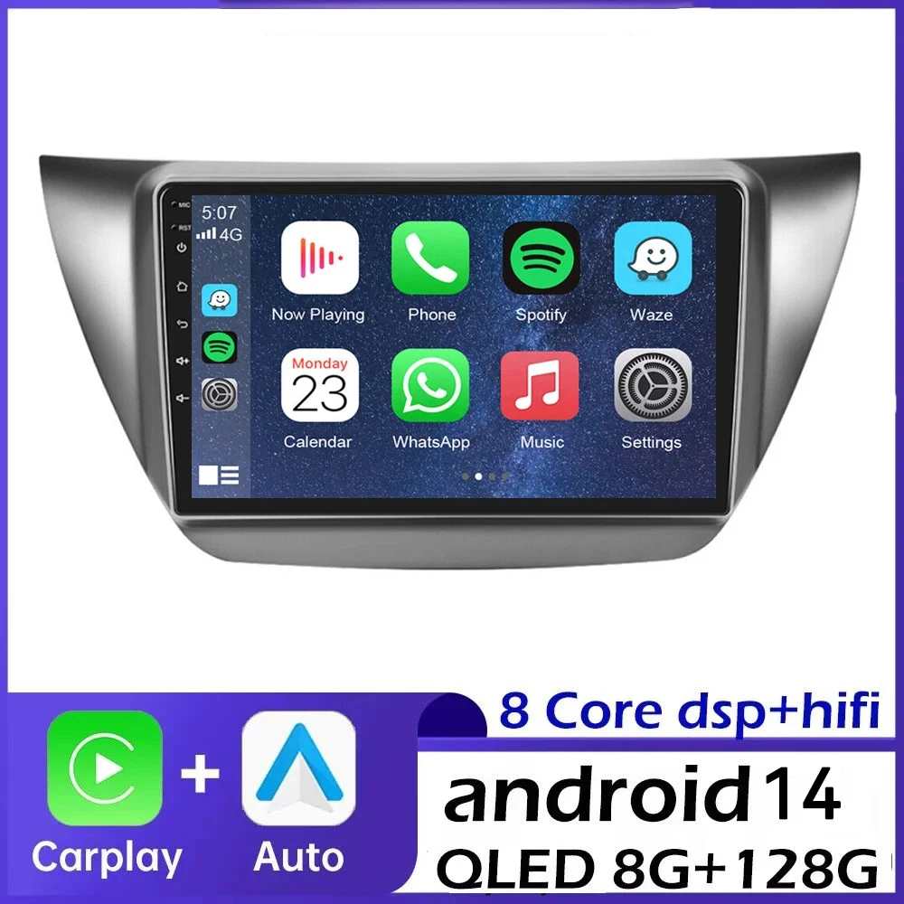 Автомагнитола для Mitsubishi Lancer 9 CS 2000-2009 2010 Android 14 мультимедийный видеоплеер BT GPS Carplay