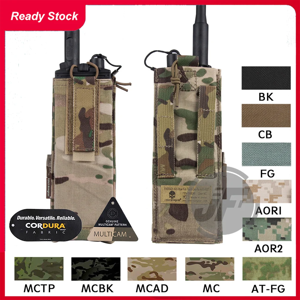

Emerson Tactical MBITR Radio Pouch EmersonGear Walkie Bag Adjustable Talkie Pocket Carrier with Hook & Loop For AVS Vest