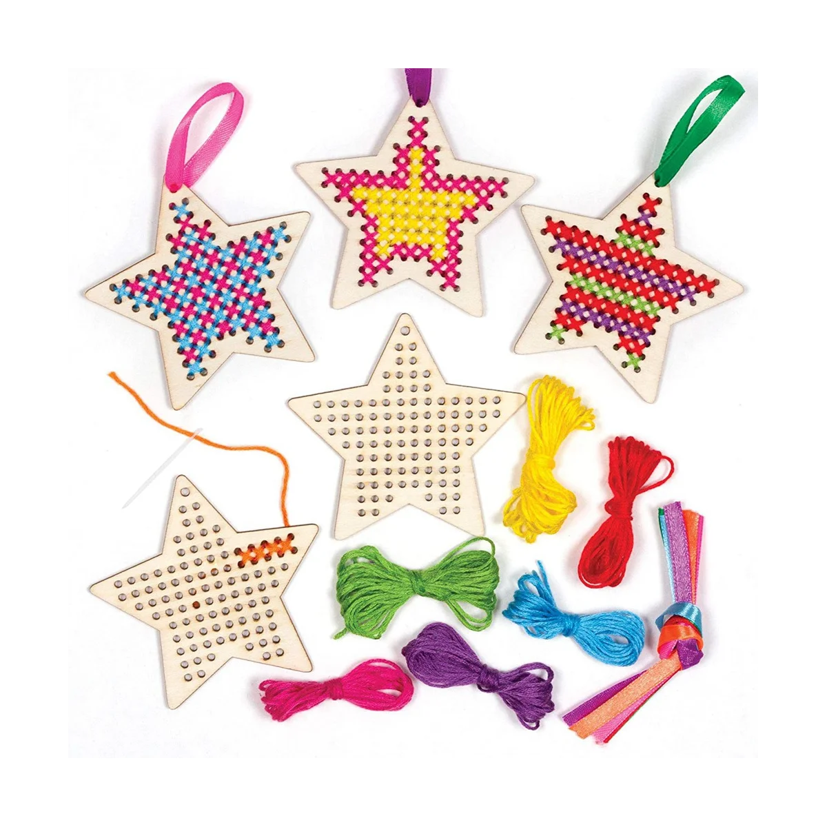 

Wooden Cross-Stitch Bookmark Listing Wooden DIY Handmade Children'S Paint Christmas Crafts,B