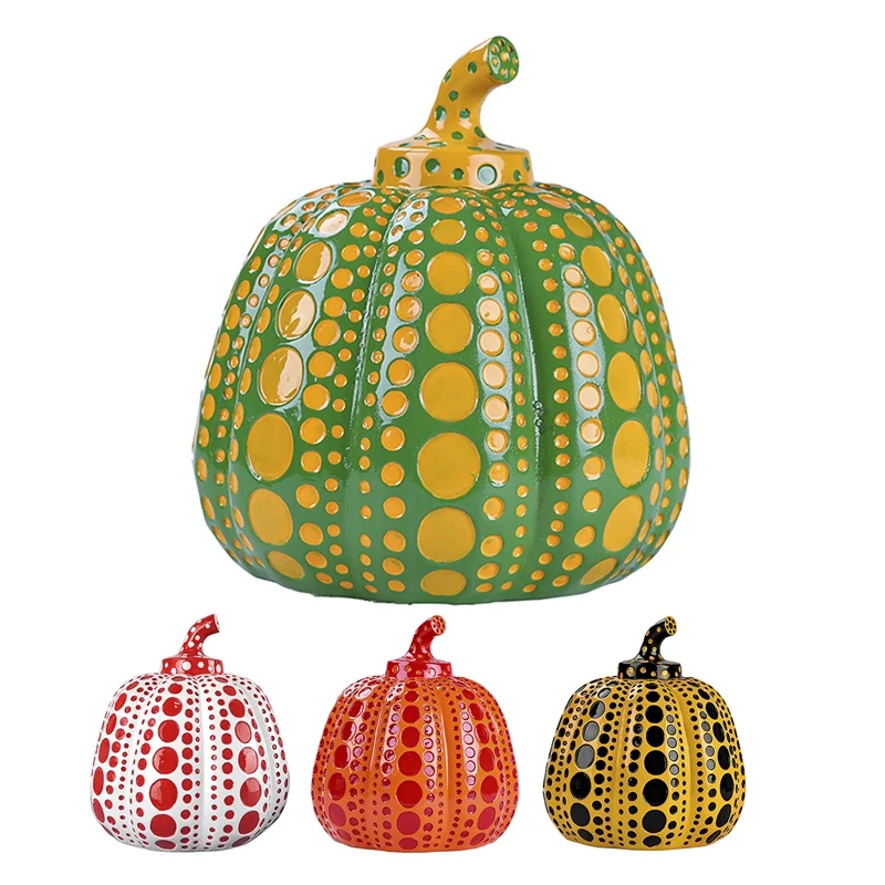 

Modern Sculpture Polka Dot Art Pumpkin Ornaments Pumpkin Statue For Interior Home Room Decor Crafts Gift Party Decor