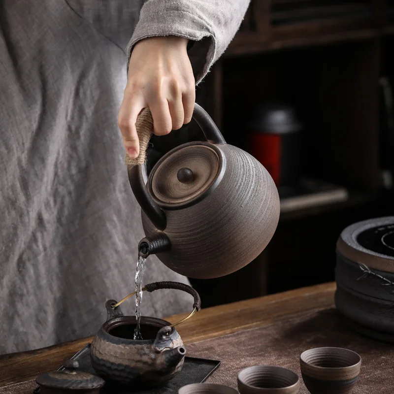 Tea Sets Japanese Pottery Teapot Vintage Stoneware Antique Herbal Tea Teapot Decoration Art Ceramic Teapot Wedding Accessories