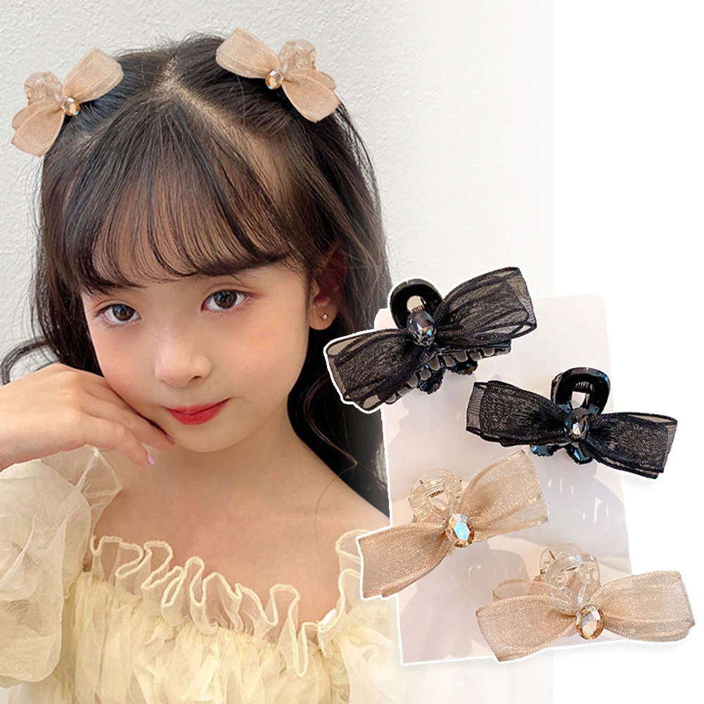 

1/2Pcs Small Clear Hair Claw Clip For Women Solid Bow Hair Buckle Clips Crab Headwear Hair Accessories for Girls Hair Pins