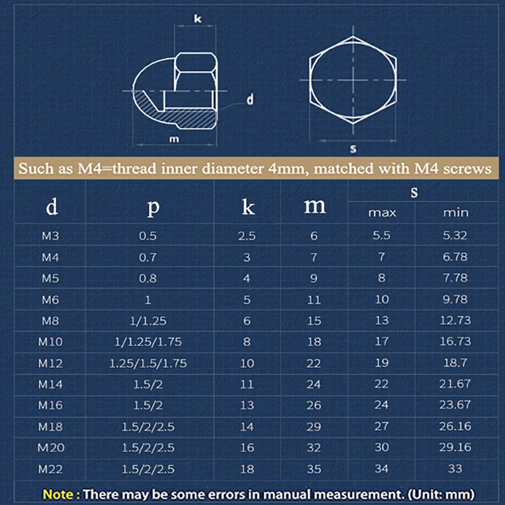 2/5 шт. колпачки для купольных гаек из нержавеющей стали