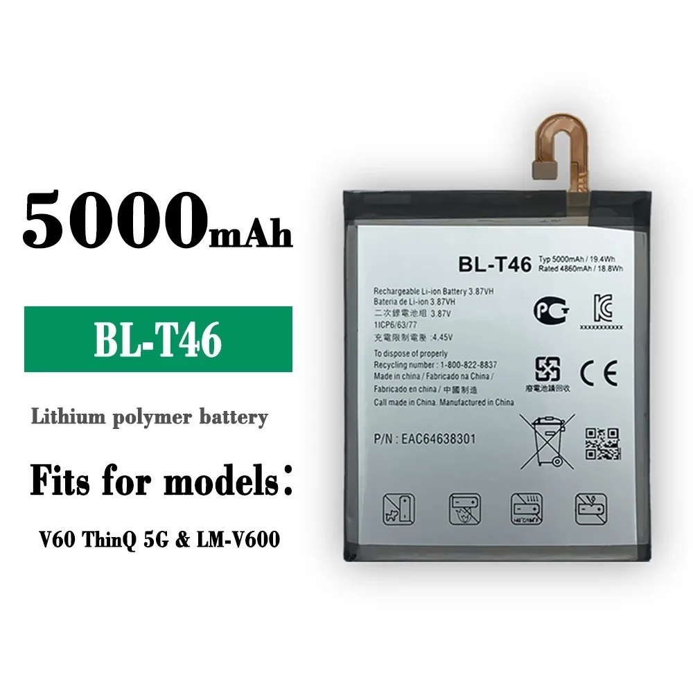 

Аккумуляторная батарея 100% мАч для LG V60 V60 ThinQ LMV600VM V600VM V600QM5