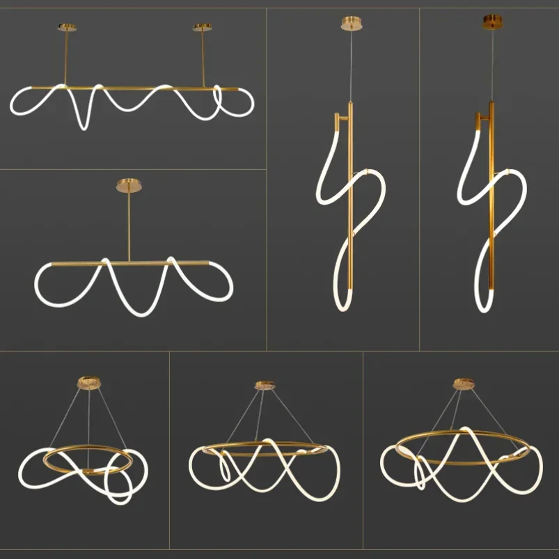 Черный Белый Хром Золотой Дизайнерские Светодиодные Подвесные Светильники