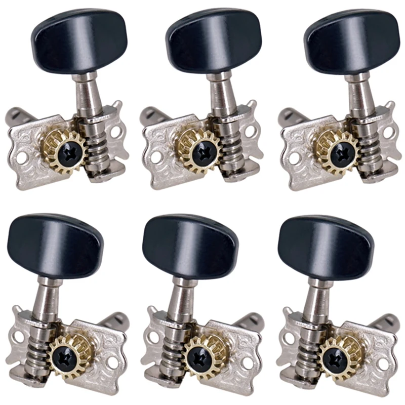 

6Pcs 3R3L Guitar Tuning Pegs Open Machine Heads Acoustic Folk Guitar Tuning Peg Tuners Parts