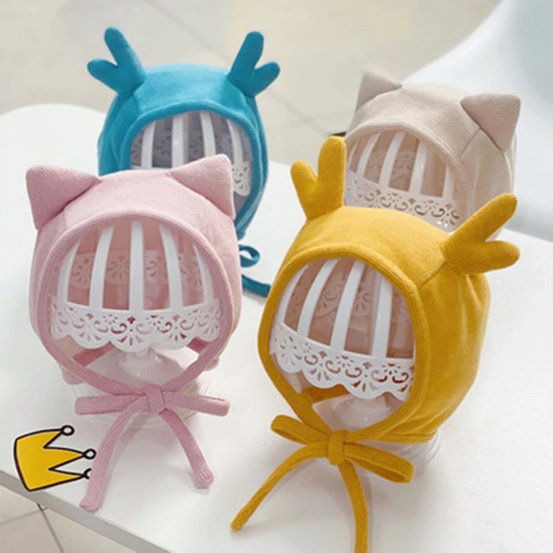

Cute Autumn Winter Baby Hat Cartoon Newborn Baby Girl Boy Bonnet Hat Warm Ear Protection Christmas Infant Toddler Beanie Cap