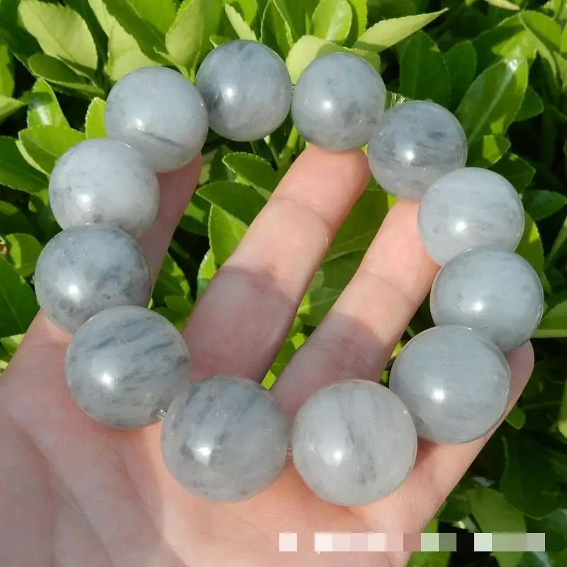 

16/18/20mm Natural Hetian Jade Bracelet Men Women Fine Jewelry Genuine Chinese Blue White Nephrite Jades Stone Bracelets Bangles