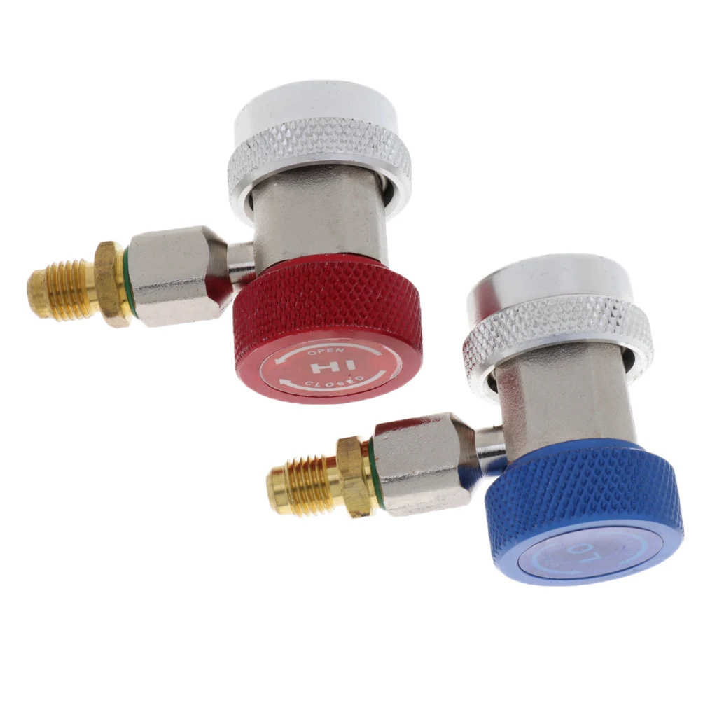 

2 Pieces AC R134a Quick Coupler Connector Adapter 1/4" SAE