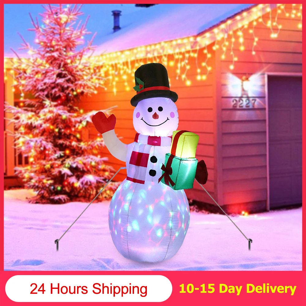 

2023 1.5m Inflatable Snowman Glowing Merry Christmas Outdoor Decoration LED Light Up gian t Party New Year 2023 Christmas