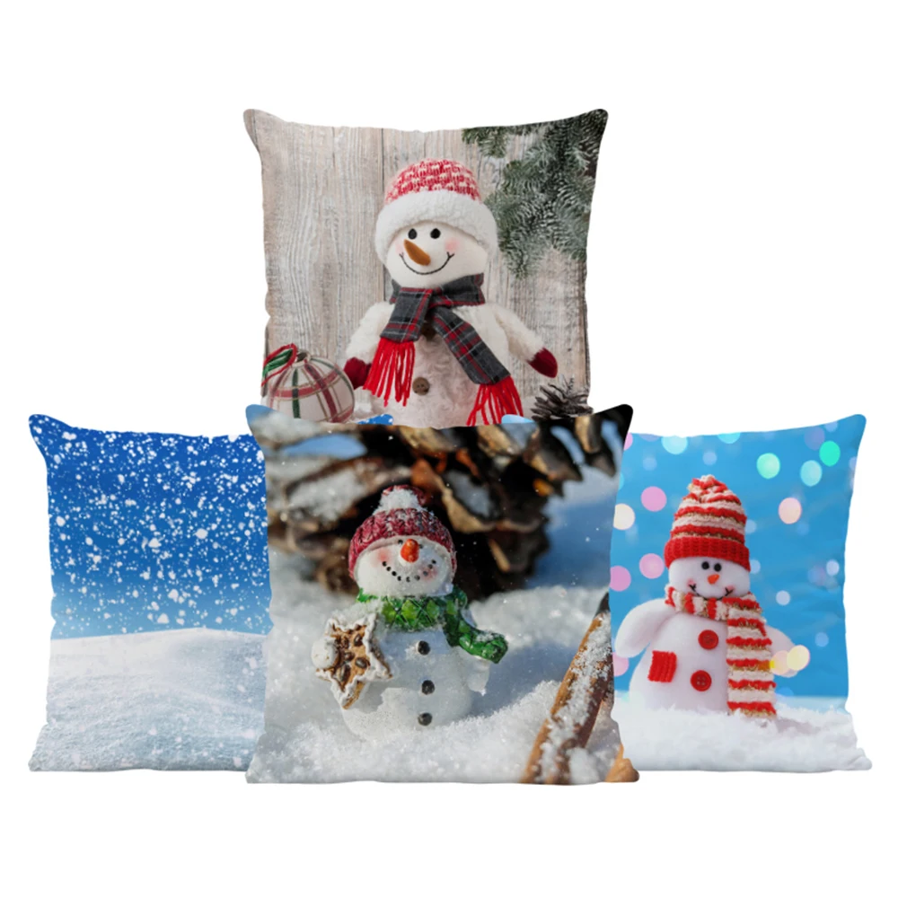 

Christmas Winter Pattern Pillowcase Velvet Decoration Christmas Gift Cushion Cover Suitable For Car Seat Sofa Pillowcase 45*45cm