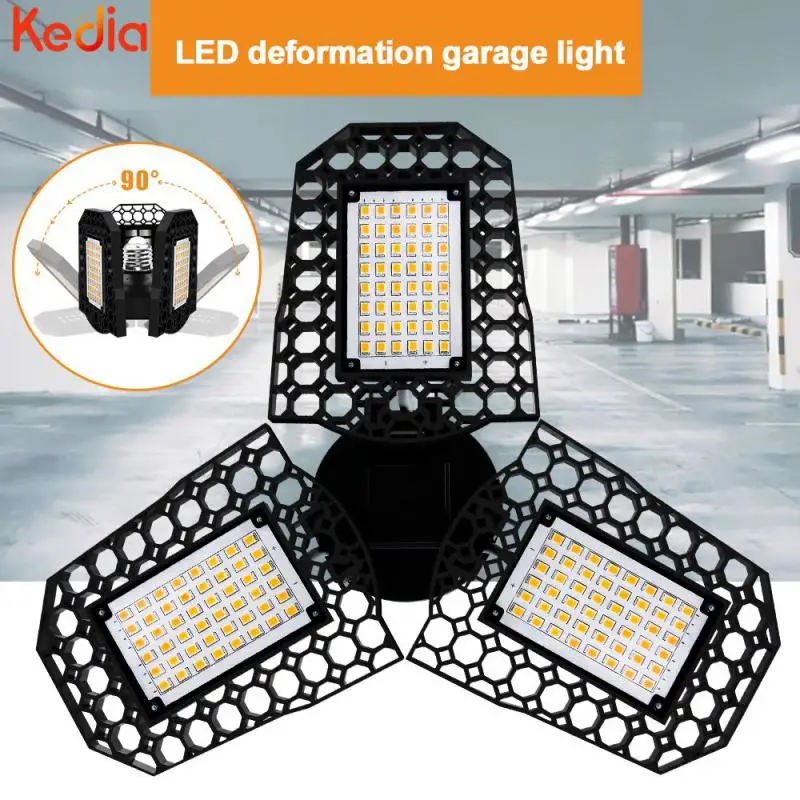

Регулируемая светодиодная подсветка для гаража, Рабочая лампа 3000k/6000k 2023 40/60/80 Вт для магазина/хранения/склада, 3 панели, потолочная лампа, горячая распродажа