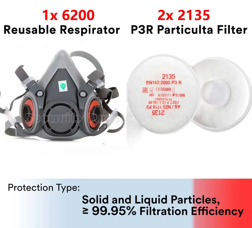 

Респиратор 3M 6200 с фильтрами 2135/2138