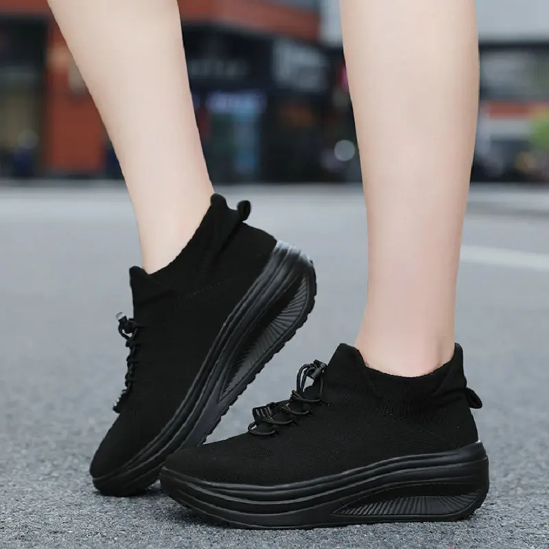 Women's Walking Shoes Fashion Sock Sneakers Breathe Comfortable Nursing Shoe Casual Platform Loafers Non-Slip Style Zapatos De M
