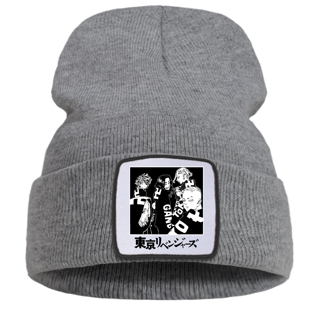 

Tokyo Revengers Cap Japan Anime Letters Mens Knitted Hats Cotton Keep Warm Winter Hat Unisex Simple Women Autumn Beanies Hats