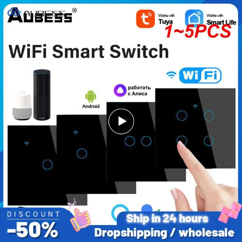 

Умный выключатель Aubess с поддержкой Wi-Fi, 1-5 шт.