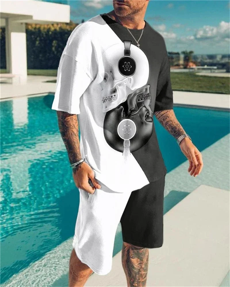 

2022 New Skull Lion ZD Printed Men's T-shirt Sports Team Large Short Sleeve s