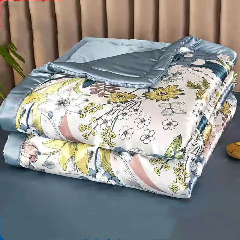 

Bed 1/4 Pcs Set Washed Ice Silk Summer Cool Quilt Air Conditioner Quilt Double Summer Thin Quilt Student Dormitory Single Summer