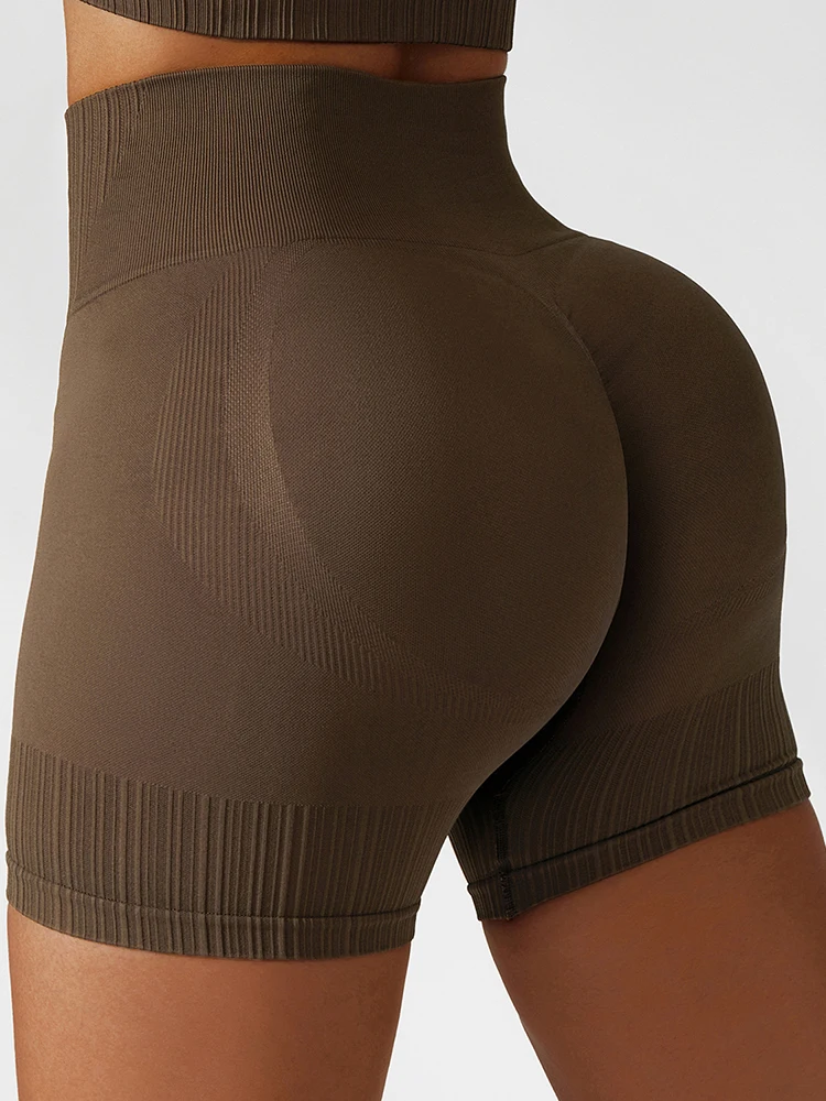 

ASHEYWR Seamless Fitness Shorts Women Skinny High Elastic Push Up Workout Short Solid High Wais Quick Dry Sexy Shorts Female