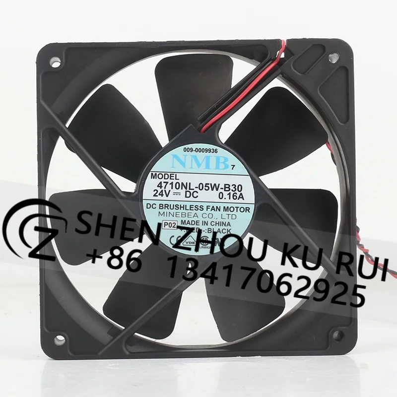 Фото Новый вентилятор охлаждения NMB 5V 12V 48V DC 24V 0.16A AC EC 12025 4710NL-05W-B30, 120X120X25ММ, 12СМ, с двойным шарикоподшипником, для преобразователей частоты №1