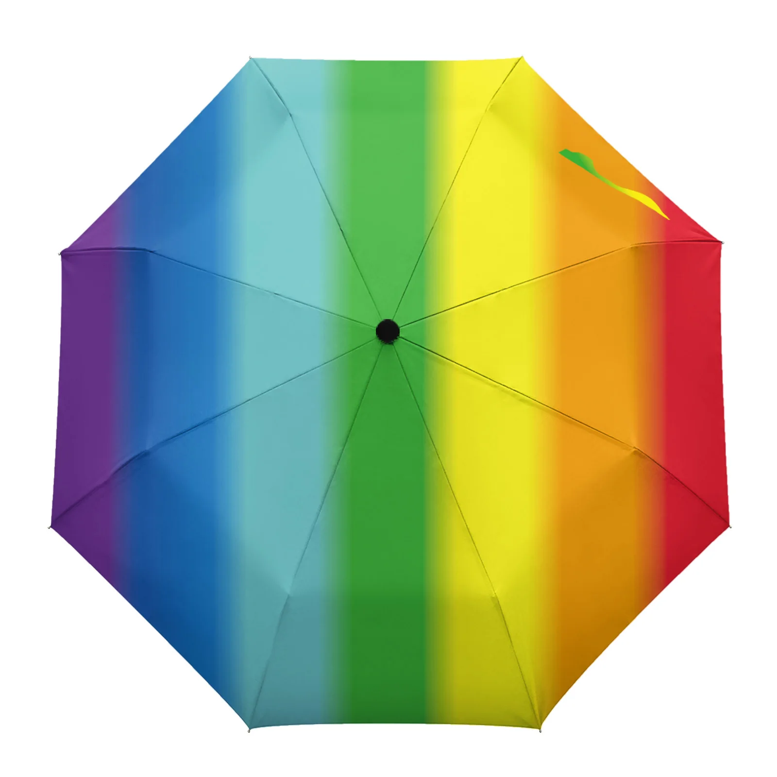 

Уличный зонт в радужную полоску с принтом, Зонт от дождя для женщин, полностью автоматический зонт для пляжа