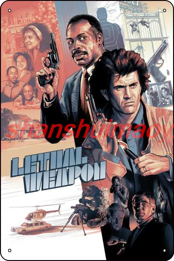 Смертельное оружие (1987) Постер фильма Домашняя стена Искусство Оловянные вывески