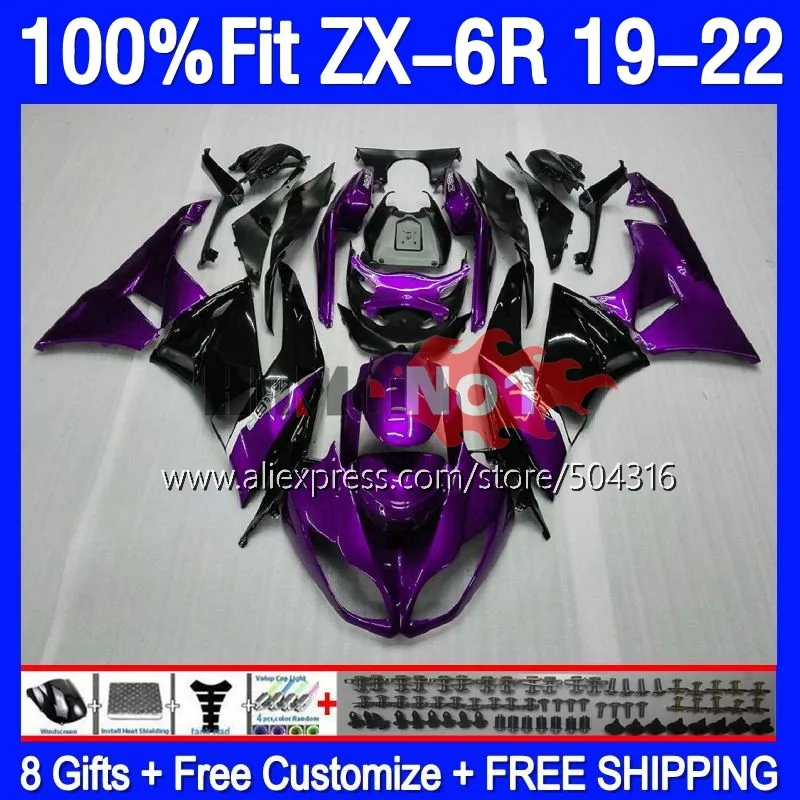 

Injection For KAWASAKI NINJA ZX-6R ZX-636 ZX 6R 636 ZX6R 19 20 21 177MC.61 ZX636 600CC 2019 2020 2021 2022 Fairing Purple black