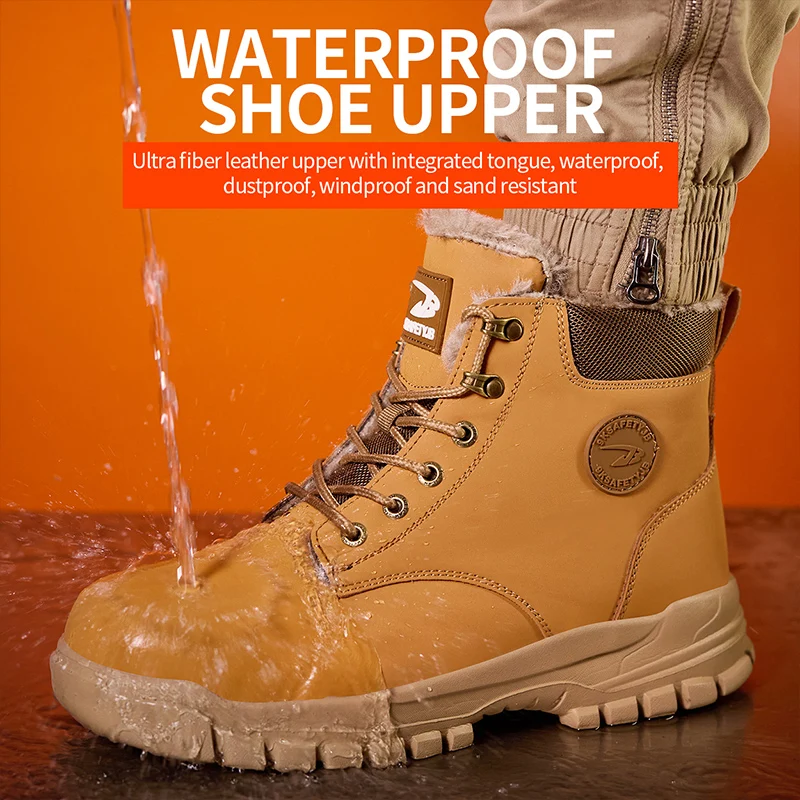 Рабочие ботинки с металлическим носком цвет черный/песочный размер 39-46