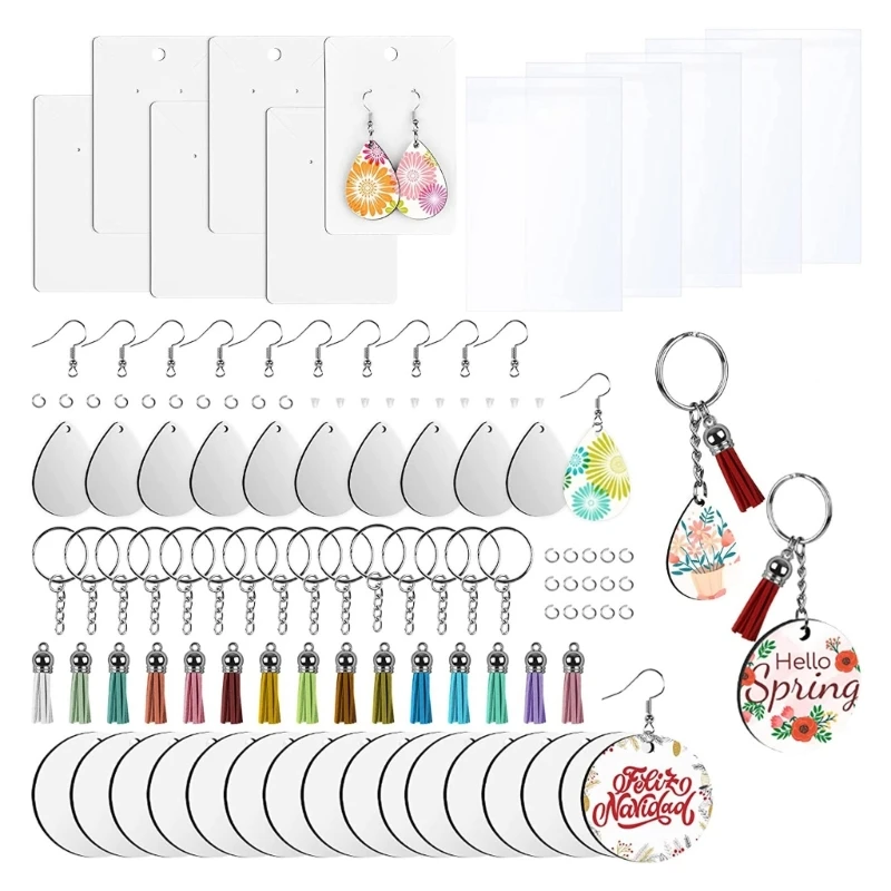 

100PCS Sublimation Blanks Product Set DIY Sublimation Blank Keychain with Tassel