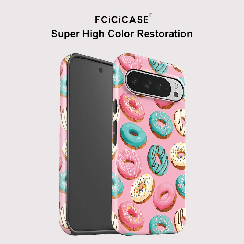 Фото Чехол Fcicicase 2-в-1 с двойным слоем для Google Pixel 10 8 9 Pro 10A 7A 8A 10 9 Pro XL, противоударный, с рисунком в виде тортов, задняя крышка-накладка №3