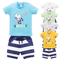 kids baby boy 2pcs set short sleeve trousers t shirt suit summer cartoon cotton outfits