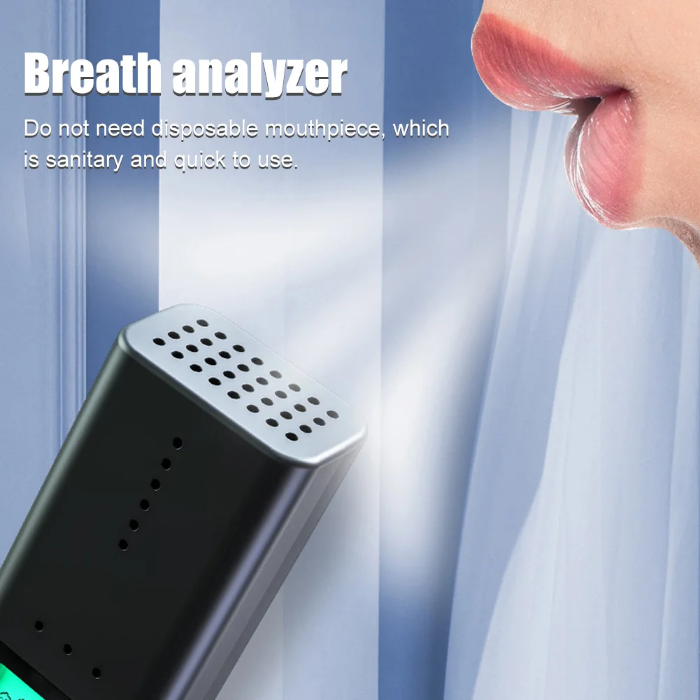 

LCD Display Automatic Alcohol Tester Professional Breath Tester Portable USB Rechargeable Breathalyzer Alcohol Test Tools