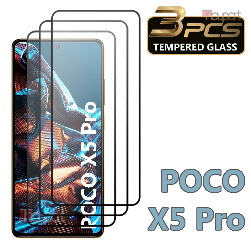3 шт. закаленное стекло для Xiaomi Poco X5 Pro Защитная пленка экрана