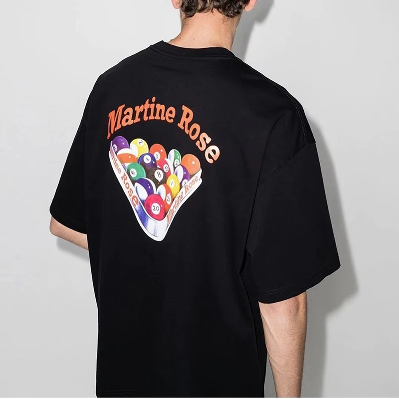 

22SS The Latest Summer Men T-shirt Oversized MARTINE ROSE Billiard Print Short-sleeved 100% Contton T-shirt