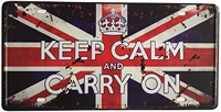 keep calm and carry on british flag vintage auto license plate metal tin sign car vehicle license plate souvenir license plate