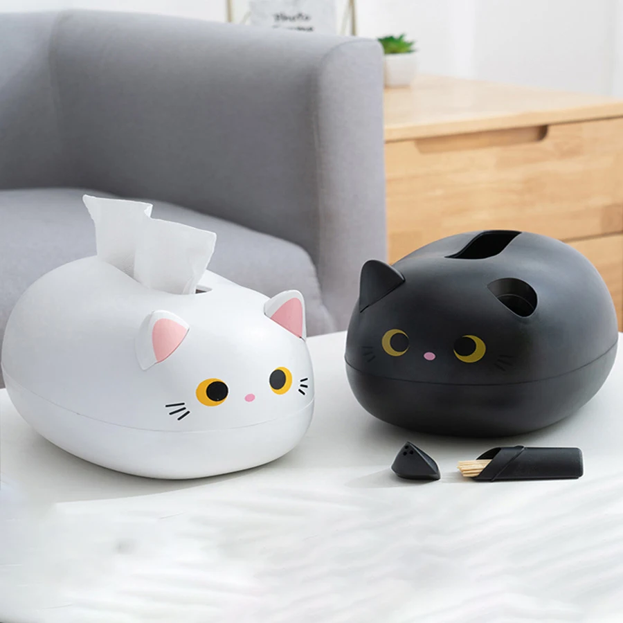 

Livingroom Container Desktop Paper Kitchen Dormitory Cat Bathroom Kawaii Toilet Paper Holder Box Storage For Napkin Box Tissue