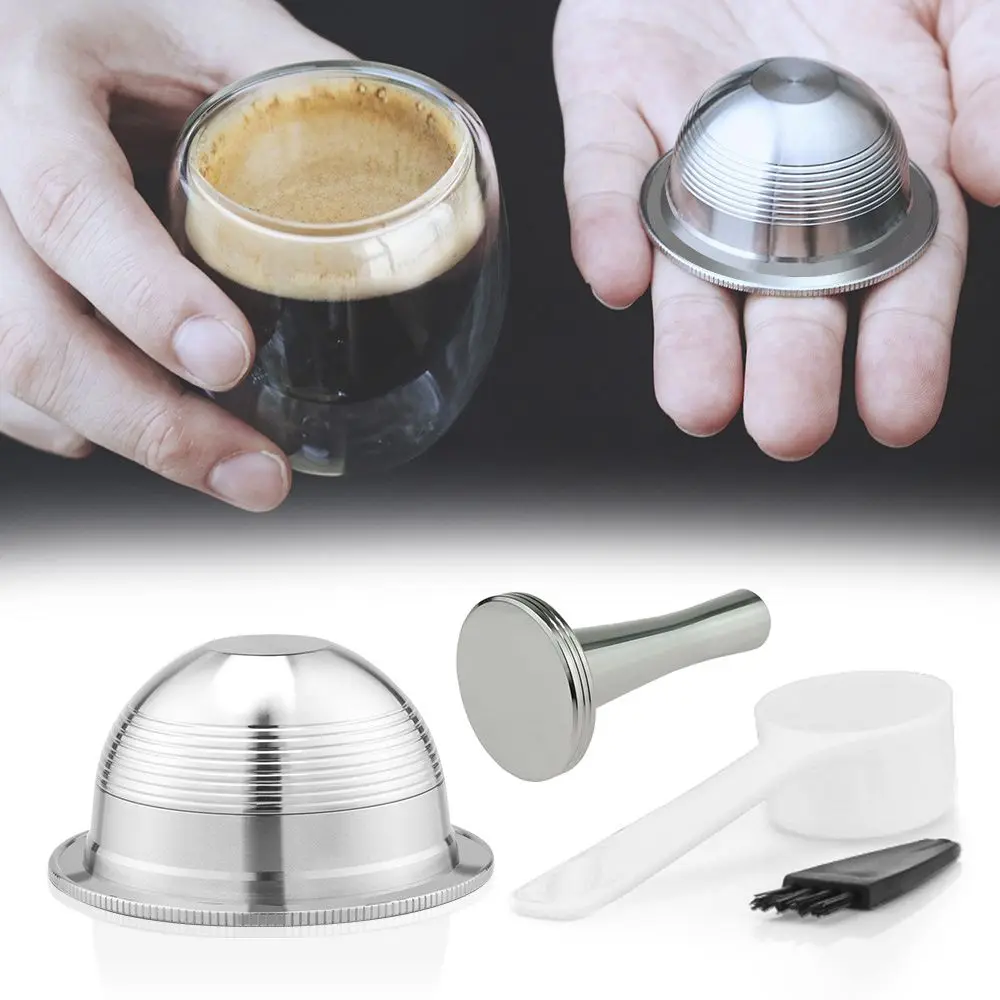 

Espresso Coffee Refillable Capsule Tamper Reusable Pods Coffee Capsule For NESPRESSO vertuolline GCA1|Delonghi ENV135S